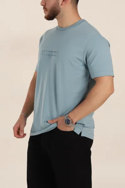 Mavi Relaxed Fit Kabartma Yazı Detaylı Erkek Tişört 358503
