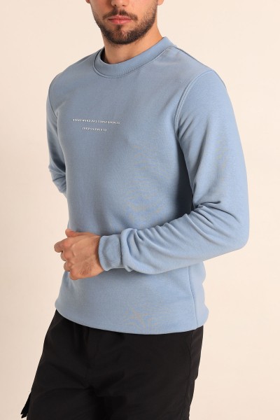 Mavi Relaxed Fit Kabartma Yazılı Erkek Sweatshirt 221445