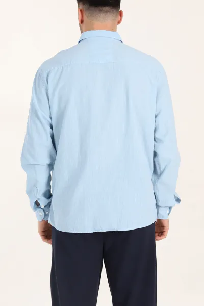 Mavi Relaxed Fit Keten Cep Detaylı Erkek Gömlek 356962