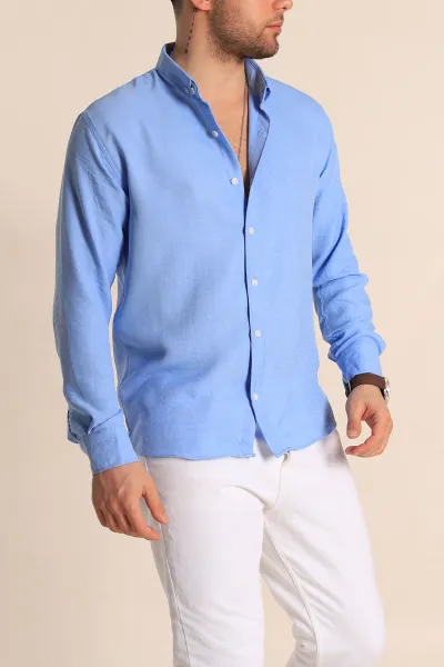 mavi-relaxed-fit-keten-erkek-gomlek-261276