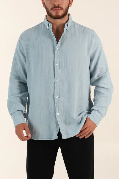 mavi-relaxed-fit-muslin-keten-ata-yaka-erkek-gomlek-386194