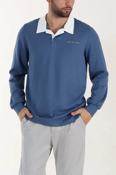 mavi-relaxed-fit-oysho-kumas-kabartma-yazili-polo-yaka-erkek-sweatshirt-399587