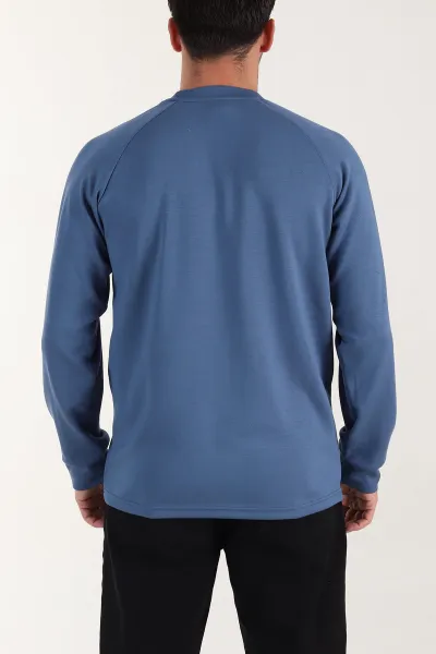 Mavi Relaxed Fit Oysho Kumaş Nakış Detaylı Erkek Sweatshirt 399469