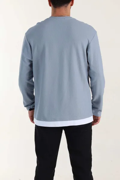 Mavi Relaxed Fit Pike Dokulu Basic Erkek Sweatshirt 398896