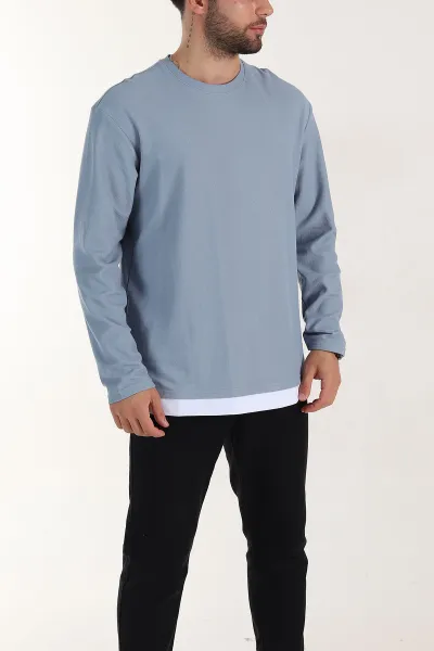 Mavi Relaxed Fit Pike Dokulu Basic Erkek Sweatshirt 398896