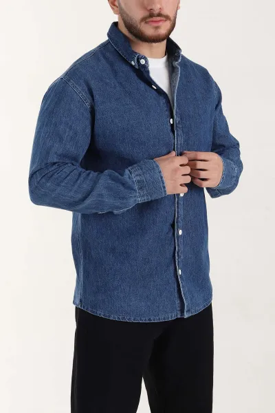 mavi-relaxed-fit-yikamali-erkek-kot-gomlek-399957