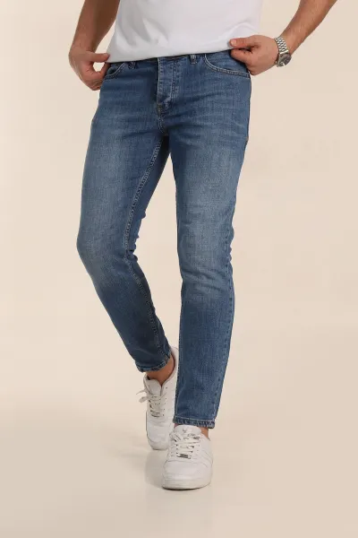 Mavi Skinny Fit Yıkamalı Taşlama Detaylı Erkek Kot Pantolon 354415