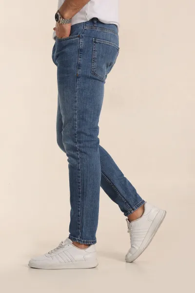 Mavi Skinny Fit Yıkamalı Taşlama Detaylı Erkek Kot Pantolon 354415