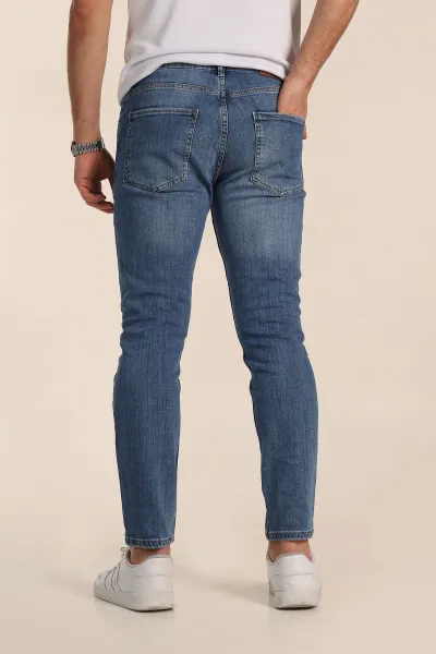 Mavi Skinny Fit Yıkamalı Taşlama Detaylı Erkek Kot Pantolon 354415