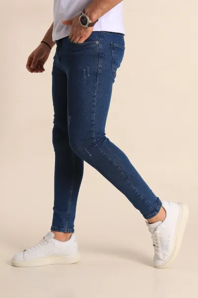 Mavi Slim Fit Likralı Taşlama Detaylı Erkek Kot Pantolon  266169