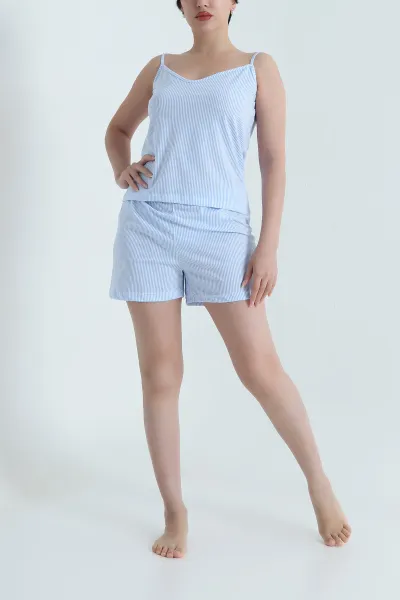 Mavi Şortlu Süprem Kadın Pijama Takımı 466537