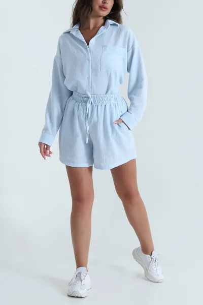 Mavi Summer Keten Kadın İkili Takım 471293