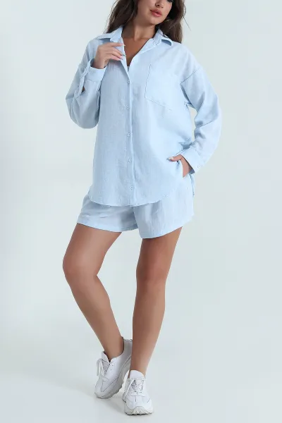 Mavi Summer Keten Kadın İkili Takım 471293