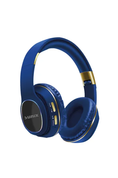 Mavi Sunix Wireless 5.0 Süper Bass Kulak Üstü Bluetooth Kulaklık