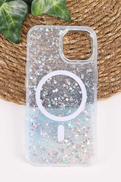 Mavi TeknoCase İPhone 13 Uyumlu Sortie Diamond Case Serisi Sert Silikon Telefon Kılıfı 457955