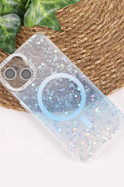 Mavi TeknoCase İPhone 13 Uyumlu Sortie Diamond Case Serisi Sert Silikon Telefon Kılıfı 457955