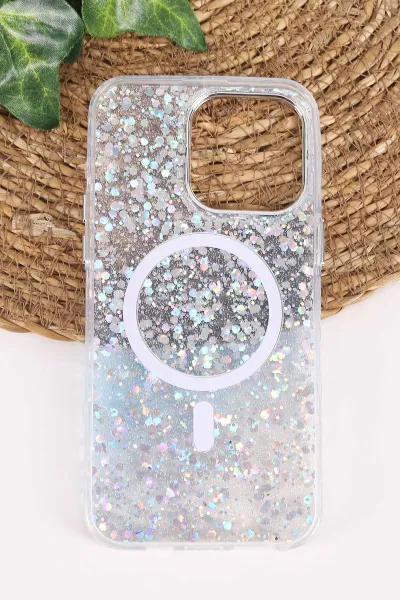 Mavi TeknoCase İPhone 15 Pro Max Uyumlu Sortie Diamond Case Serisi Sert Silikon Telefon Kılıfı 457991