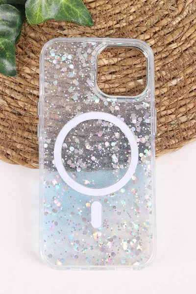 Mavi TeknoCase İPhone 15 Uyumlu Sortie Diamond Case Serisi Sert Silikon Telefon Kılıfı 457973