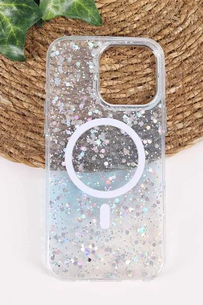 Mavi TeknoCase İPhone 16 Pro Max Uyumlu Sortie Diamond Case Serisi Sert Silikon Telefon Kılıfı 457999