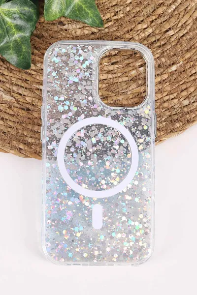 Mavi TeknoCase İPhone 16 Uyumlu Sortie Diamond Case Serisi Sert Silikon Telefon Kılıfı 457995