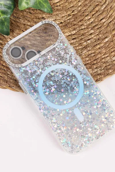 Mavi TeknoCase İPhone 17 Air Uyumlu Sortie Diamond Case Serisi Sert Silikon Telefon Kılıfı 458020