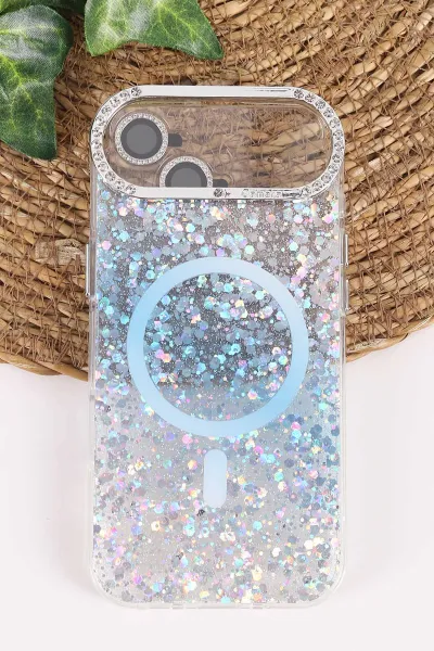 Mavi TeknoCase İPhone 17 Air Uyumlu Sortie Diamond Case Serisi Sert Silikon Telefon Kılıfı 458020