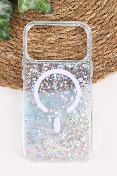 Mavi TeknoCase İPhone 17 Pro Max Uyumlu Sortie Diamond Case Serisi Sert Silikon Telefon Kılıfı 458015
