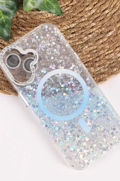 Mavi TeknoCase İPhone 17 Uyumlu Sortie Diamond Case Serisi Sert Silikon Telefon Kılıfı 458007