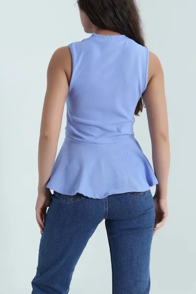 Mavi Tokalı Ottoman Kadın Bluz 462780