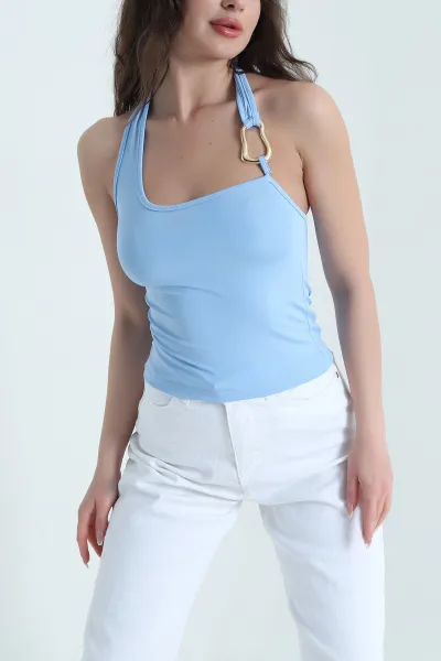 Mavi Tokalı Scuba Kadın Bluz 455900