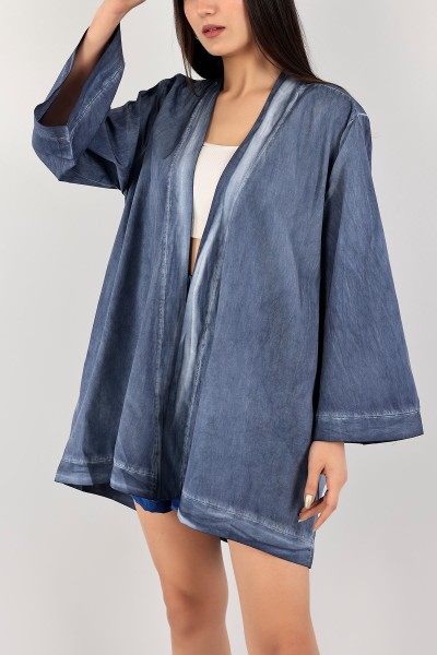 Mavi Yağ Yıkama Yeni Sezon Kimono 108996