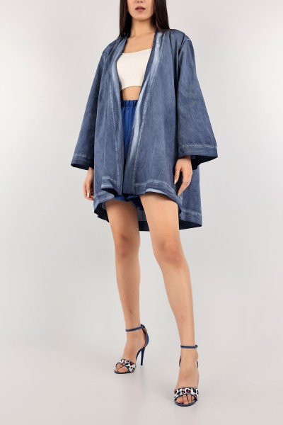 Mavi Yağ Yıkama Yeni Sezon Kimono 108996
