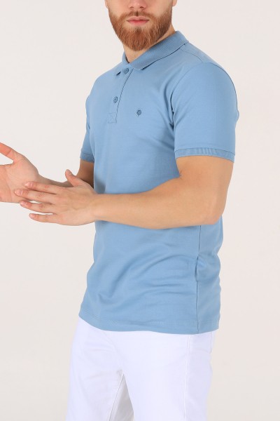Mavi Yakalı Düğmeli Erkek Tişört 172201