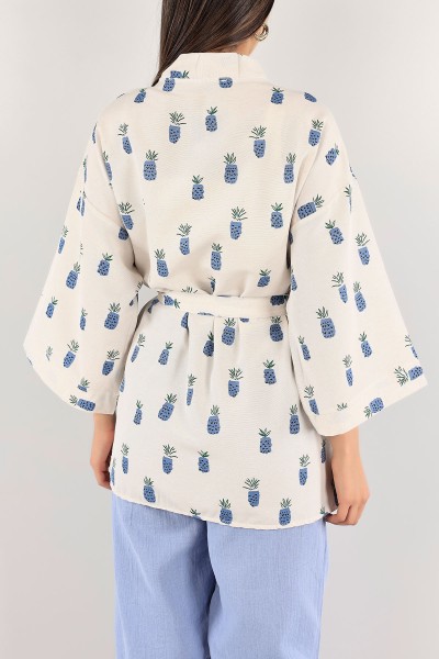 Mavi Yeni Sezon Keten Kimono 114403
