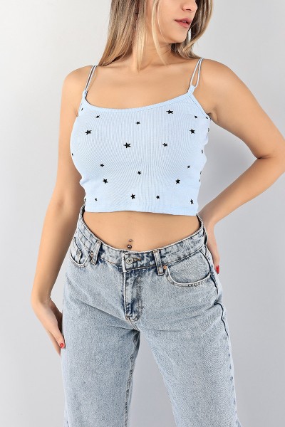 Mavi Yıldız Tasarımlı Crop 97738