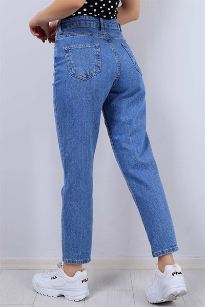 Mavi Yüksek Bel Bayan Kot Pantolon 12320B