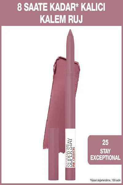 Maybelline New York Super Stay Ink Crayon Kalem Mat Ruj - 25 Stay Exceptional 233050