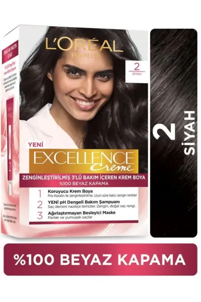 Loreal Paris Excellence Creme Saç Boyası - 2 Siyah 282920