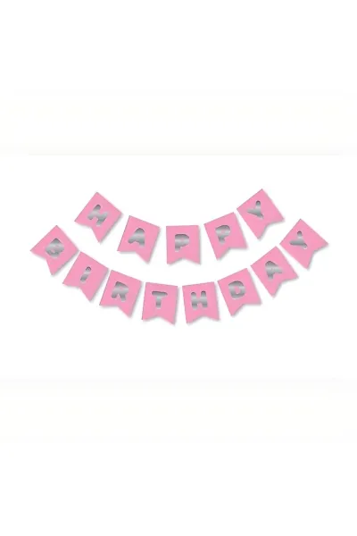 Pembe Silver Happy Yaldızlı Banner 303447