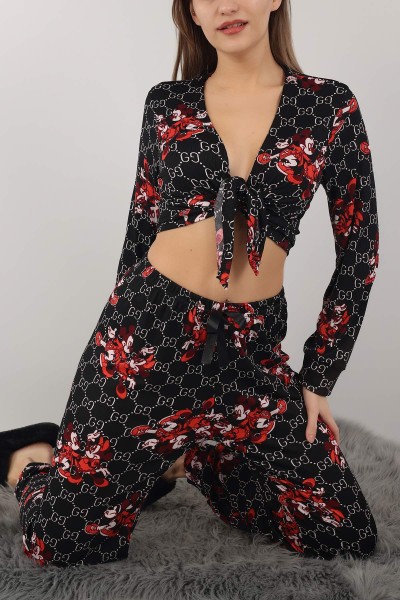 Mickey Desenli Bağlamalı Pijama Takımı 153903