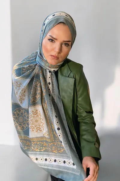 Mint 180X70 cm Dijital Baskı Lenora Desenli Pamuk Şal 331619