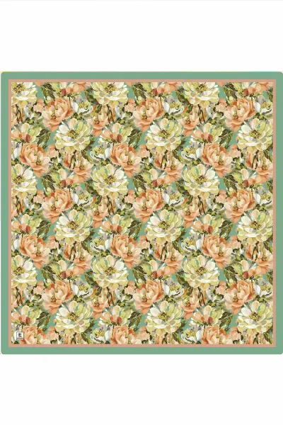 Mint 95x95 Cm Dijital Baskılı Botanik Desen Soft Eşarp 473299