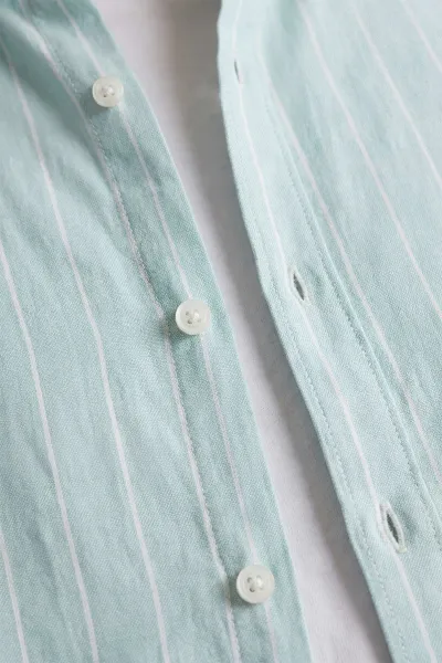 Mint Çizgi Detaylı Erkek Gömlek 438187