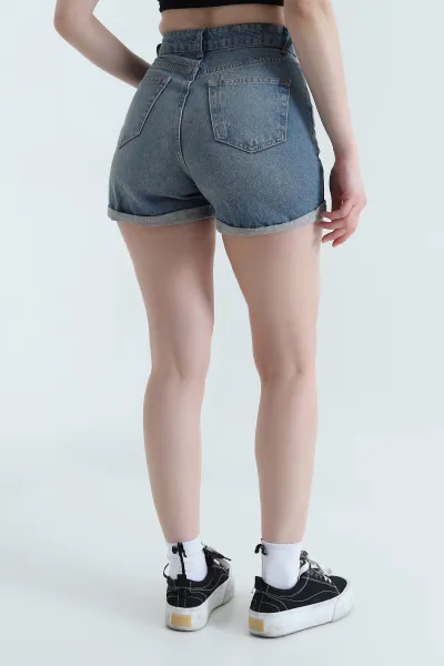 Mint Duble Paça Kadın Kot Şort 451446