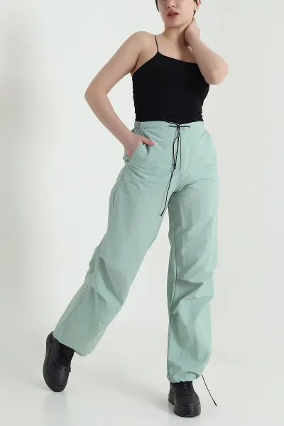 Mint Fermuarlı Paraşüt Kadın Pantolon 461580