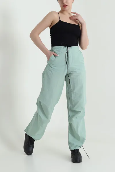 Mint Fermuarlı Paraşüt Kadın Pantolon 461580
