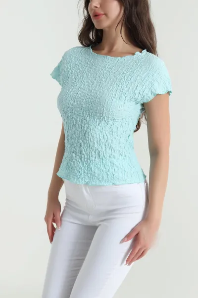 Mint Kolsuz Kadın Gofre Bluz 463098