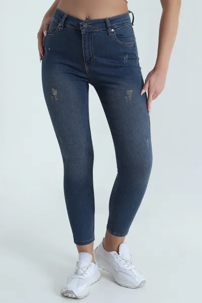 Mint Lazlerli Likralı Kadon Kot Pantolon 468295