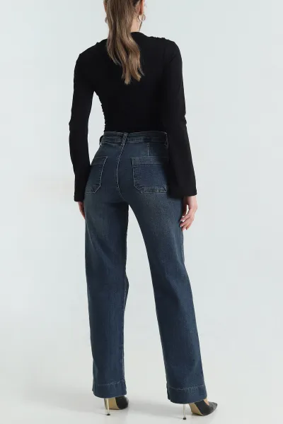 Mint Likralı Ön Cepli Kadın Kot Pantolon 418150