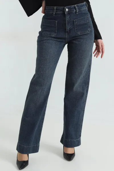 Mint Likralı Ön Cepli Kadın Kot Pantolon 418150
